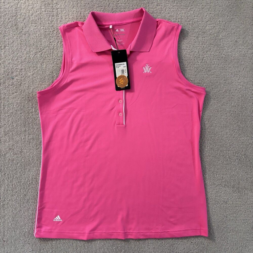 NWT Adidas Women's Puremotion Sleeveless Polo Active Shirt Sz L Willoughby Golf